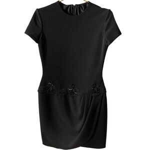 Chris Cole Vintage Black Embellished Evening Cocktail Dress Size 10